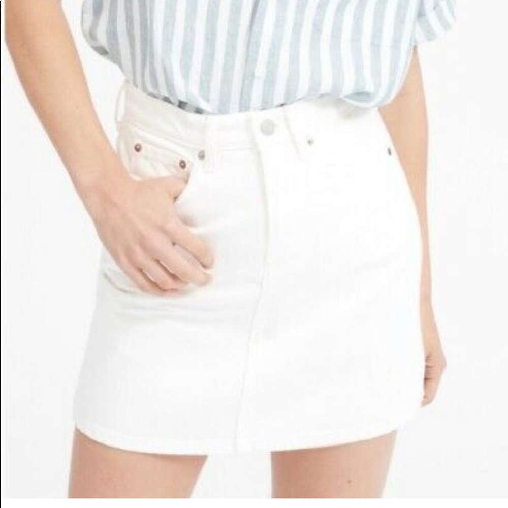 Everlane The Denim Skirt in White size 27